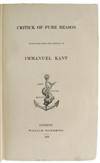 KANT, IMMANUEL.  Critick of Pure Reason.  1838 [i. e., circa 1844?]